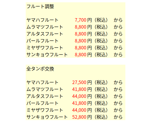 フルート調整,長崎県